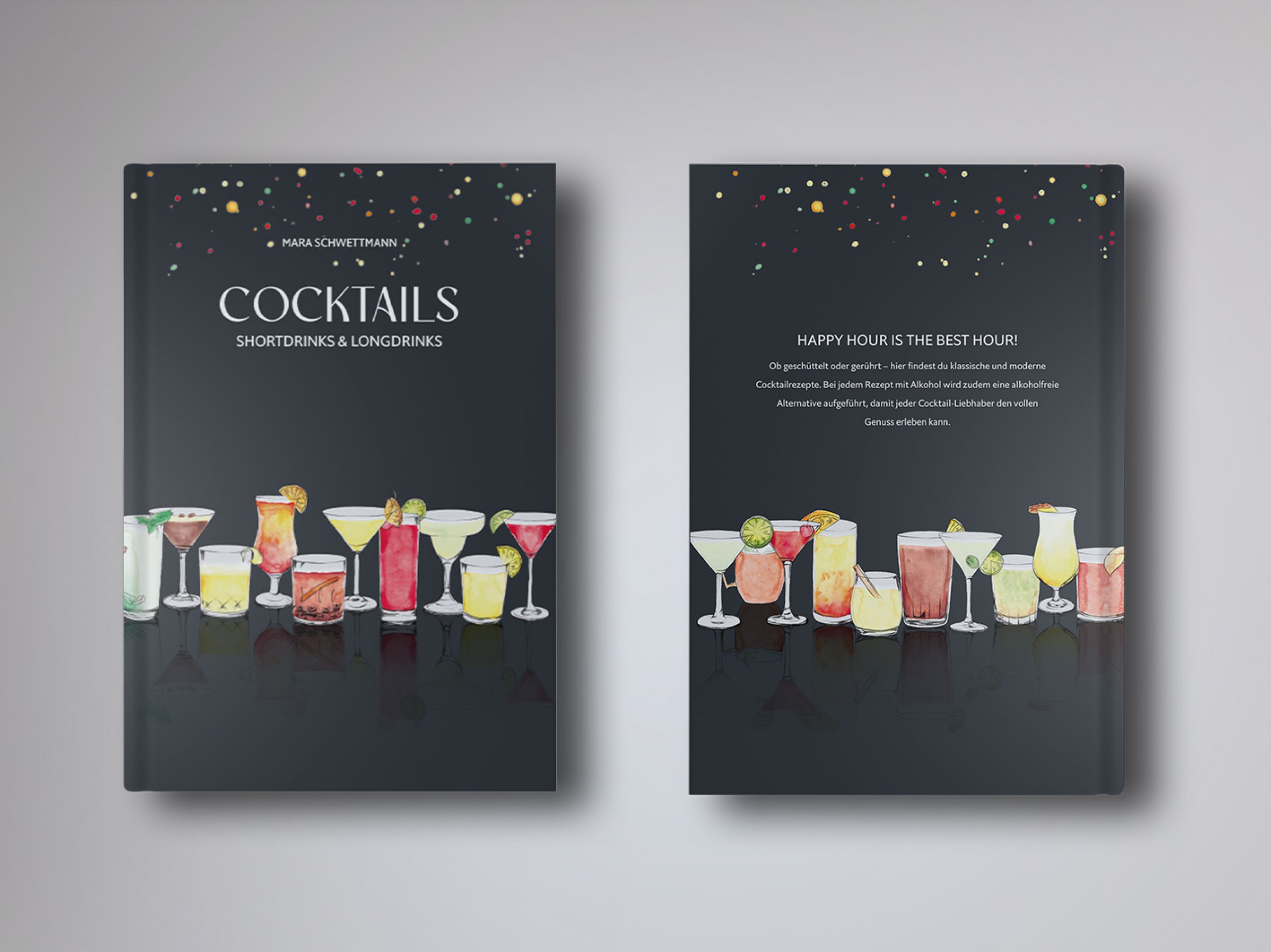 Konzeption und Gestaltung von Cocktailzubehör: Rezeptbuch und weitere Utensilien