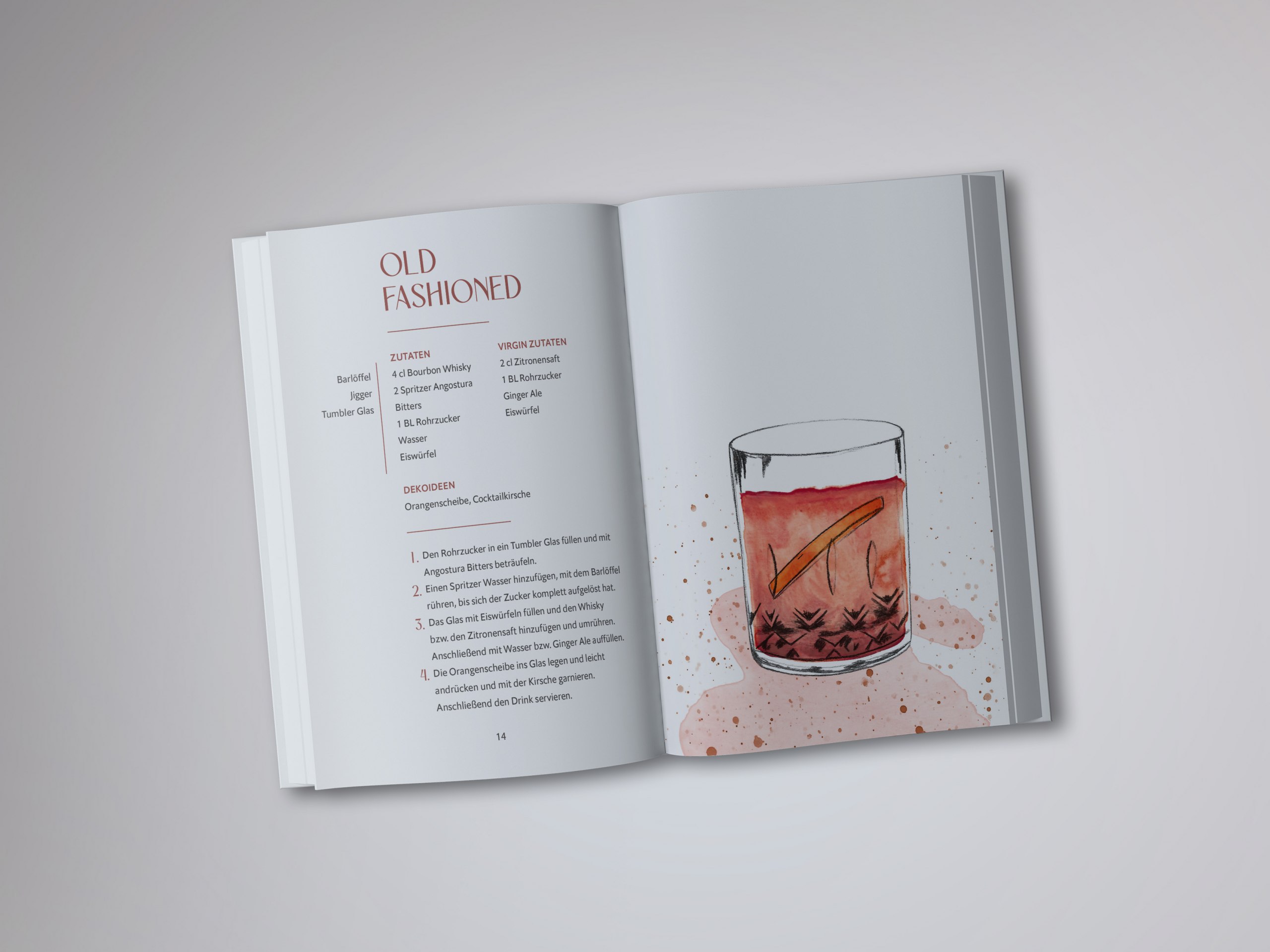 Konzeption und Gestaltung von Cocktailzubehör: Rezeptbuch und weitere Utensilien