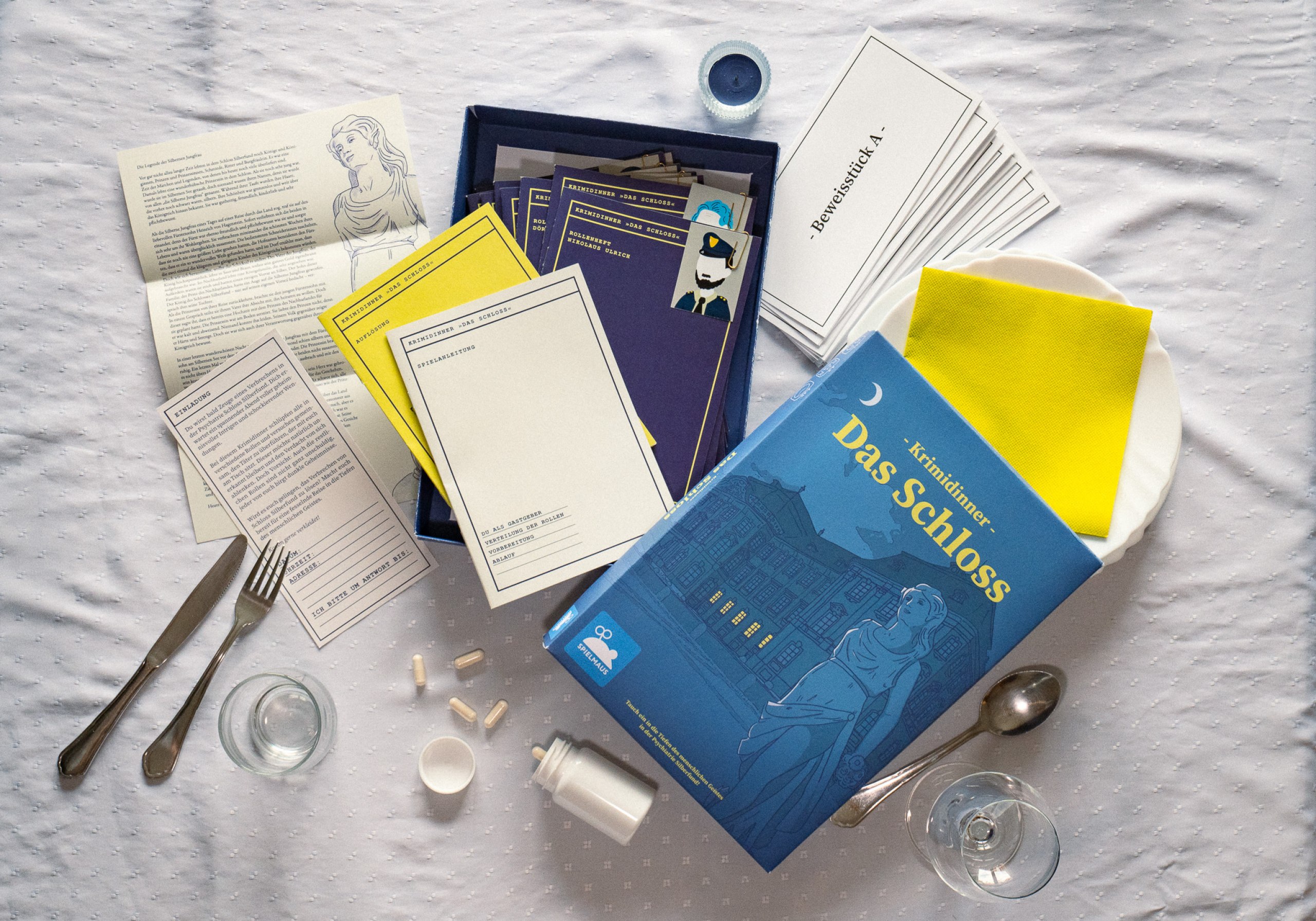 Entwicklung eines visuellen Konzepts für ein Krimidinner