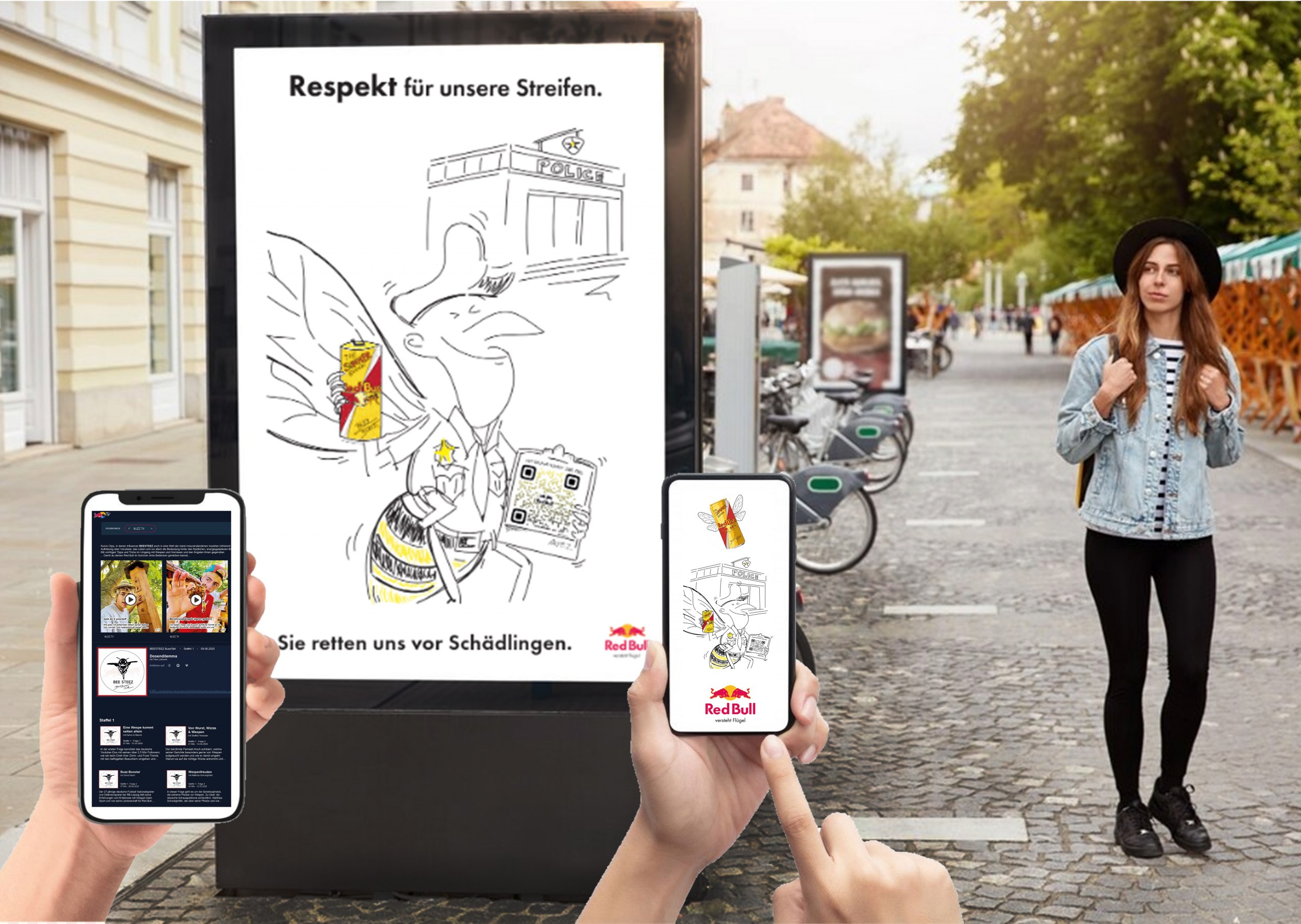 Eine Sommer-Kampagne von Red Bull zur Aufklärung über Wespen mit dem Ziel der Angstprävention