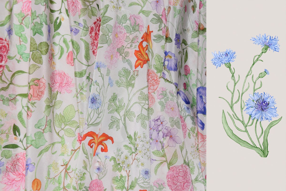 Die Blumensprache des 19. Jahrhunderts übertragen auf modernes Printdesign