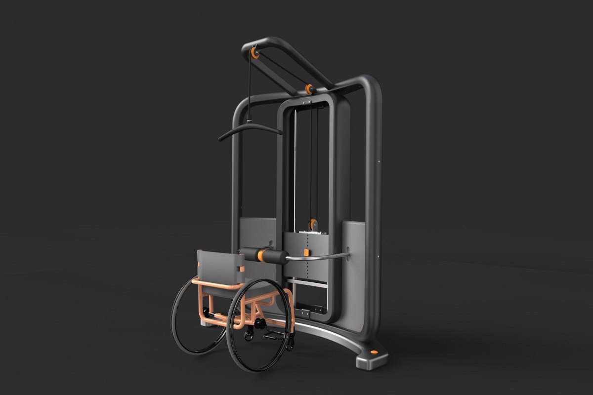 Barrierefreies Fitnessgerät für Rollstuhlfahrende