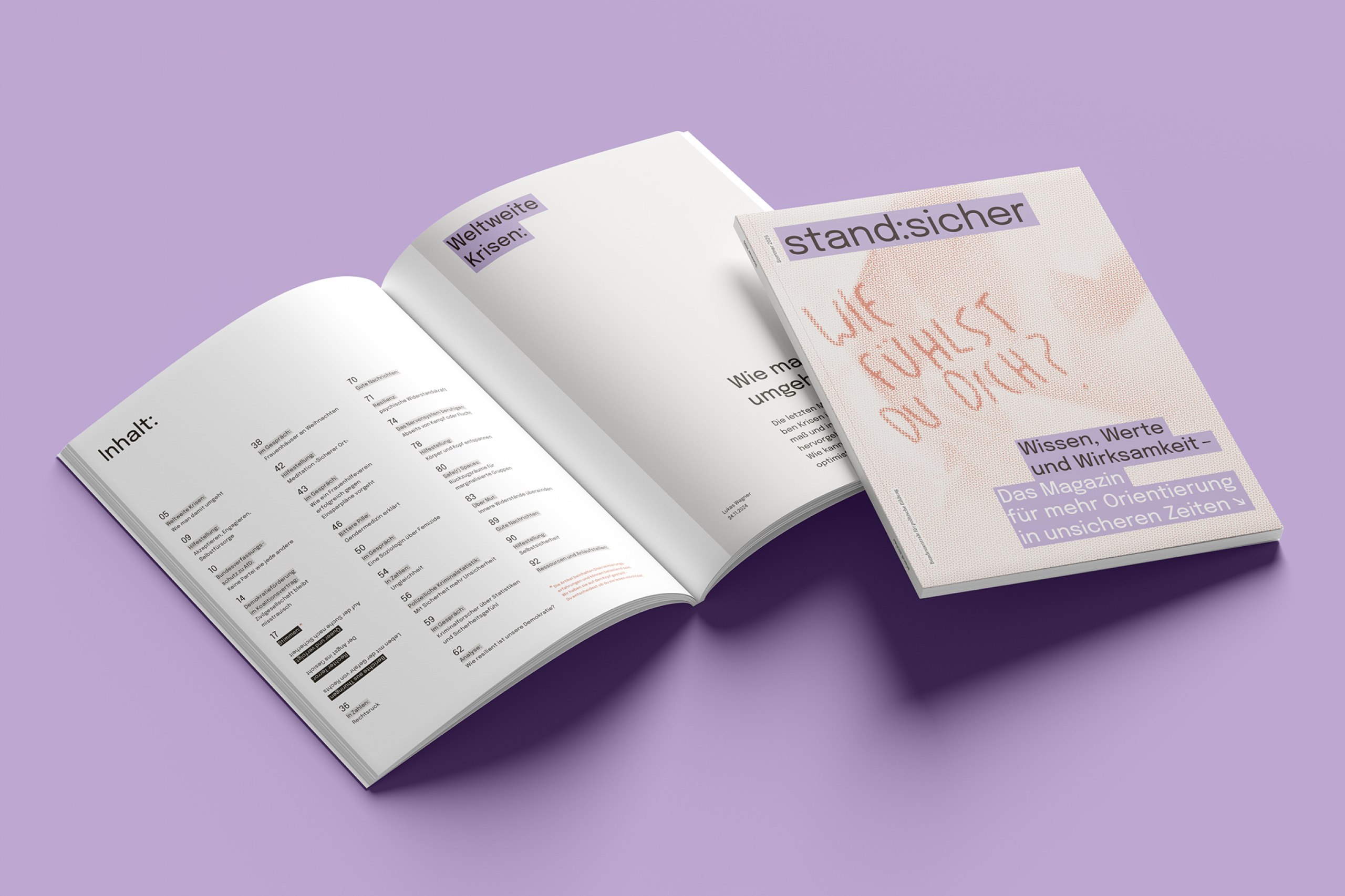 Konzeption und Gestaltung eines Magazins zum Thema Sicherheit 			marginalisierter Gruppen