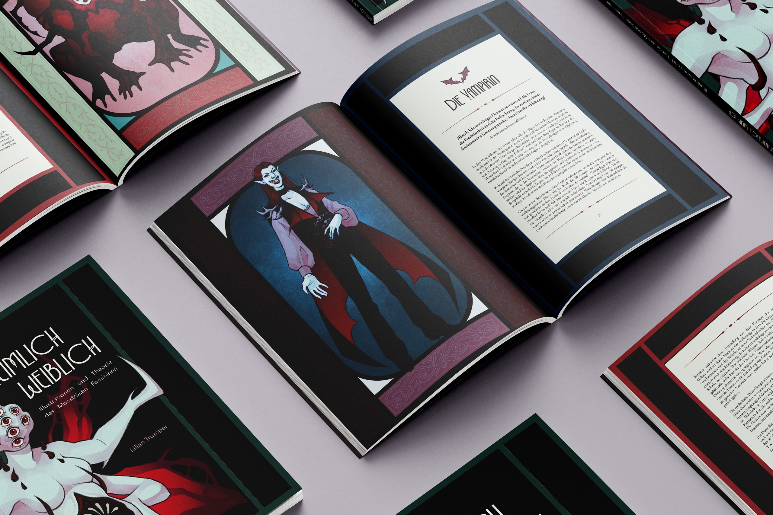 Ein illustriertes Buch über weiblich gelesene Monster im Horrorgenre