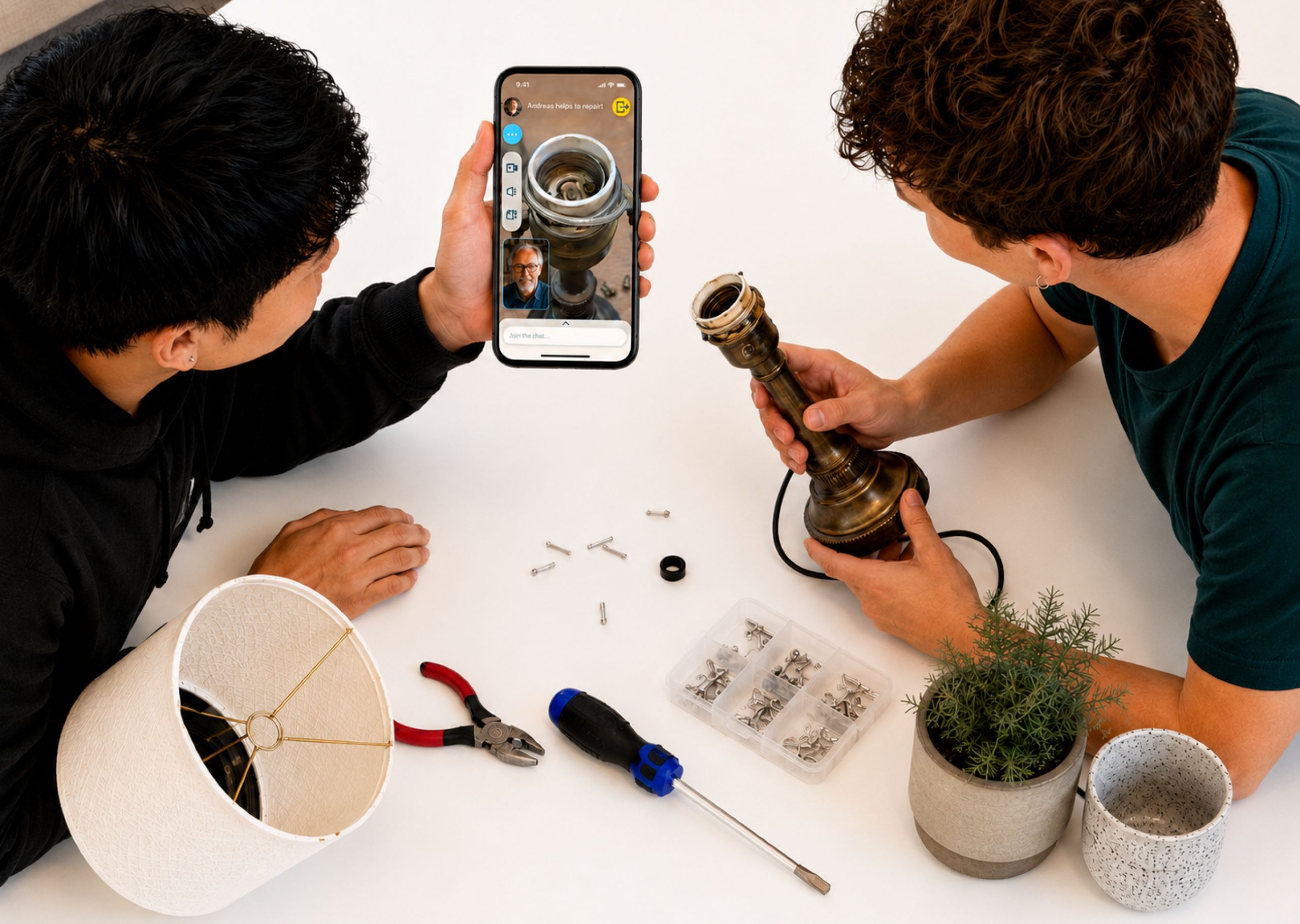 KI-gestützte Voice-first-Plattform für Live-Reparaturhilfe und Repair Journals